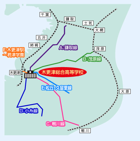 スクールバスダイヤ 木更津総合高等学校